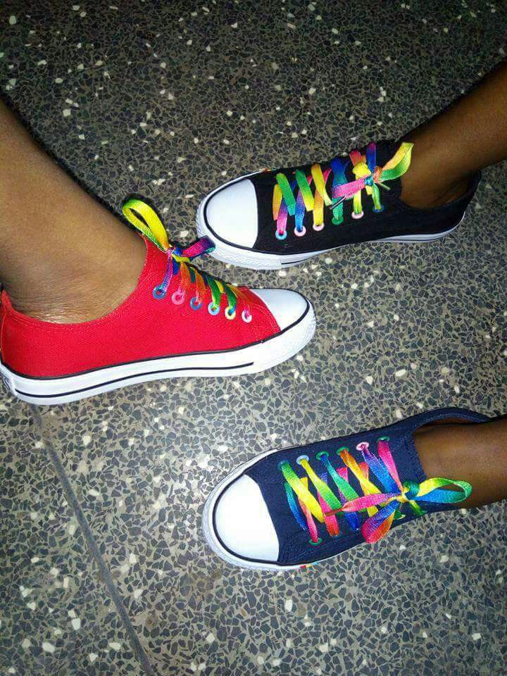 rainbow rubber shoes